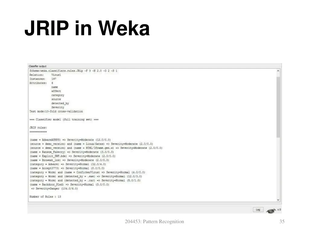 jrip in weka