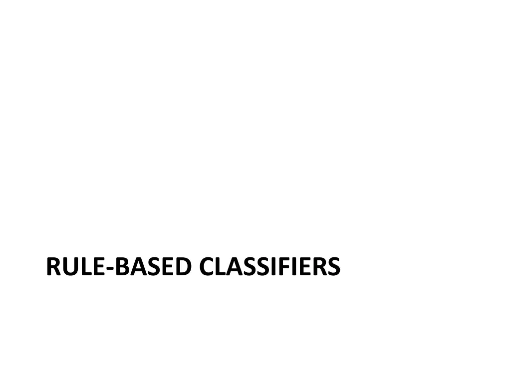 rule based classifiers