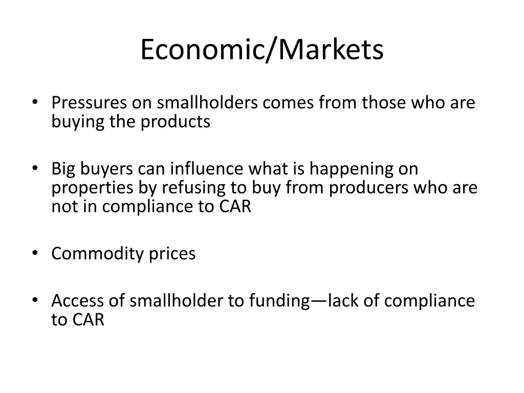 economic markets