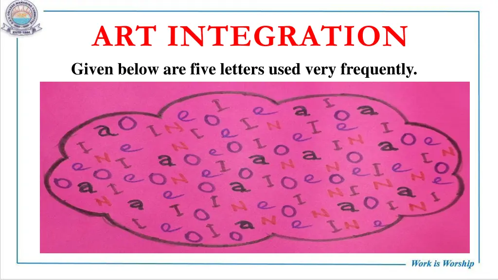 art integration given below are five letters used