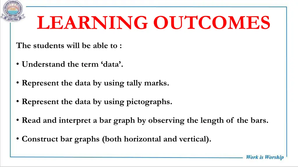 learning outcomes