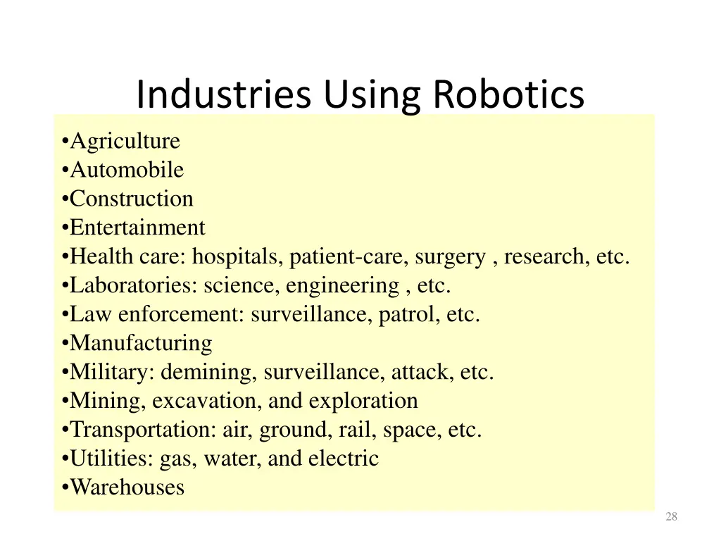 industries using robotics