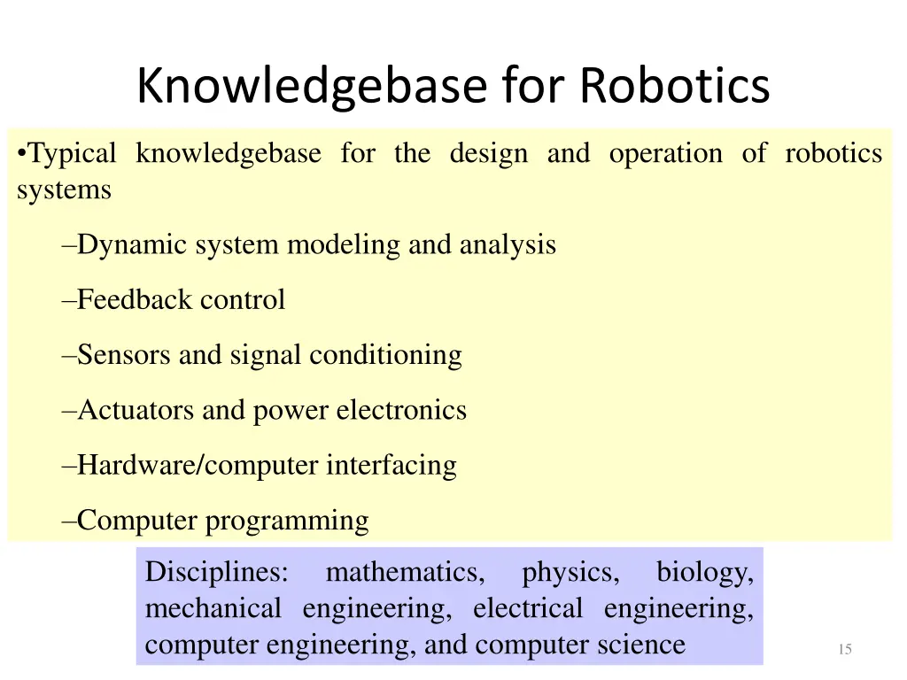 knowledgebase for robotics