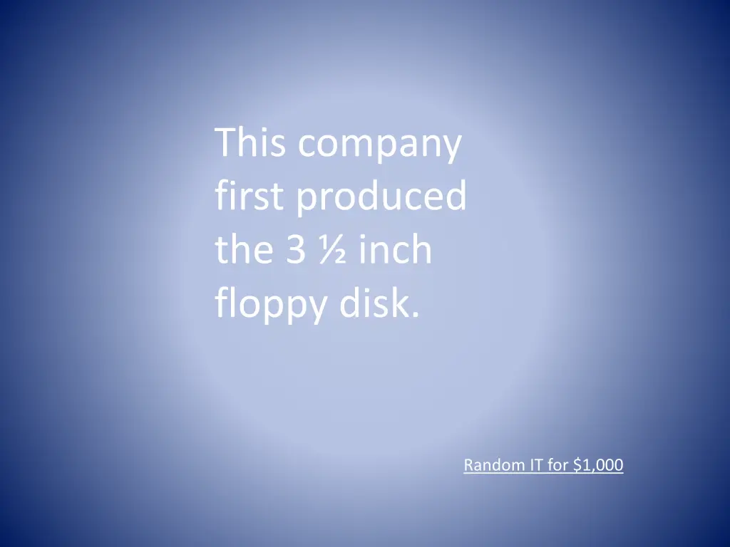 this company first produced the 3 inch floppy disk