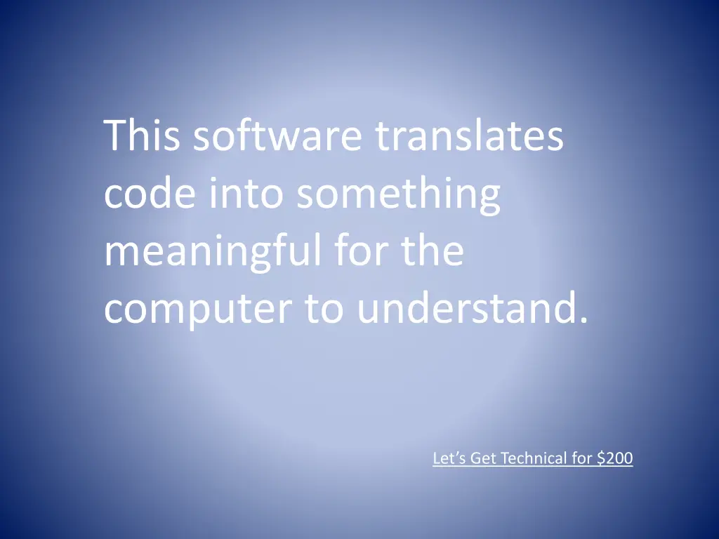 this software translates code into something