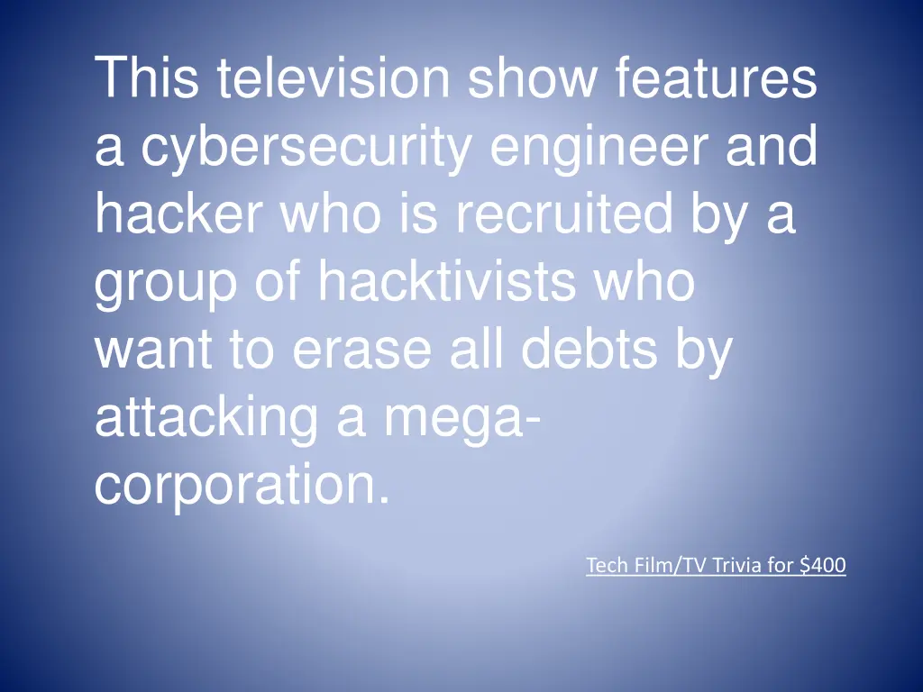 this television show features a cybersecurity