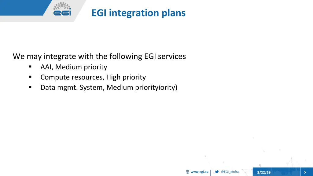 egi integration plans