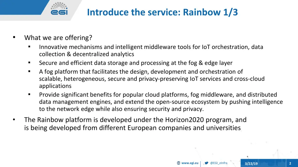 introduce the service rainbow 1 3