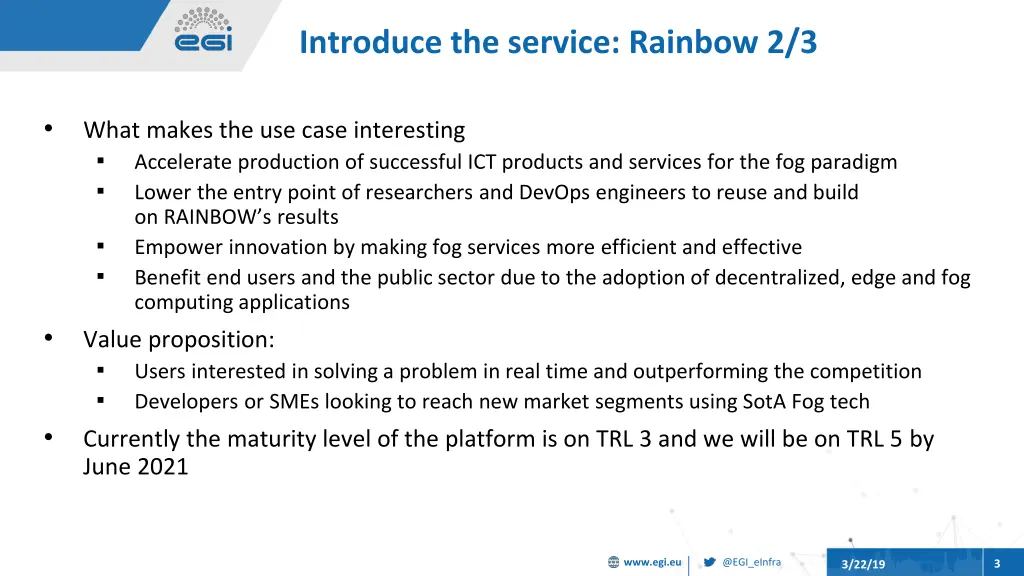 introduce the service rainbow 2 3