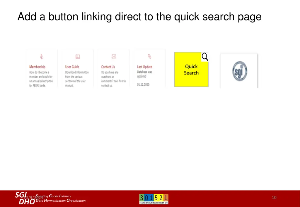 add a button linking direct to the quick search