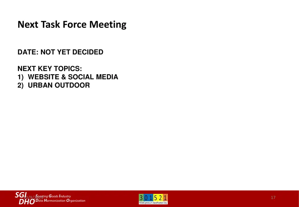 next task force meeting