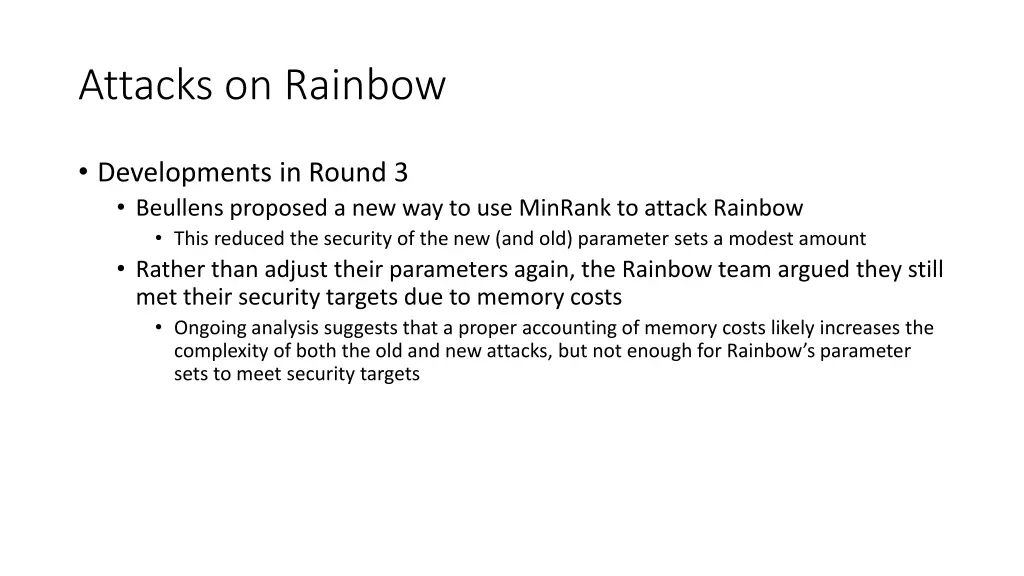 attacks on rainbow 1