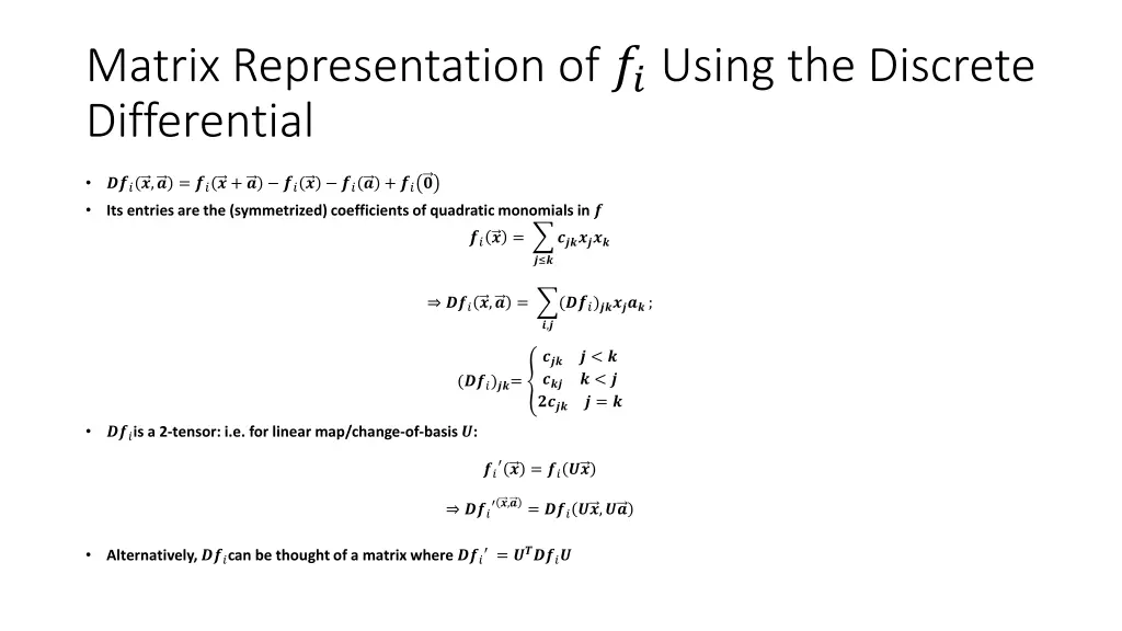 matrix representation of using the discrete