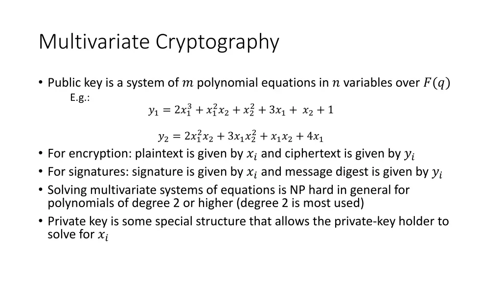 multivariate cryptography