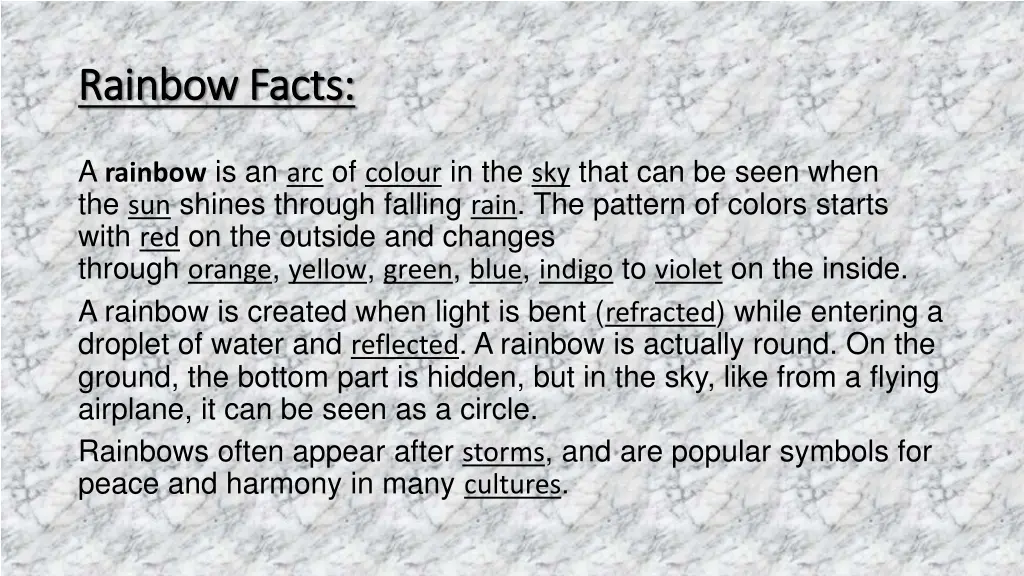 rainbow facts rainbow facts