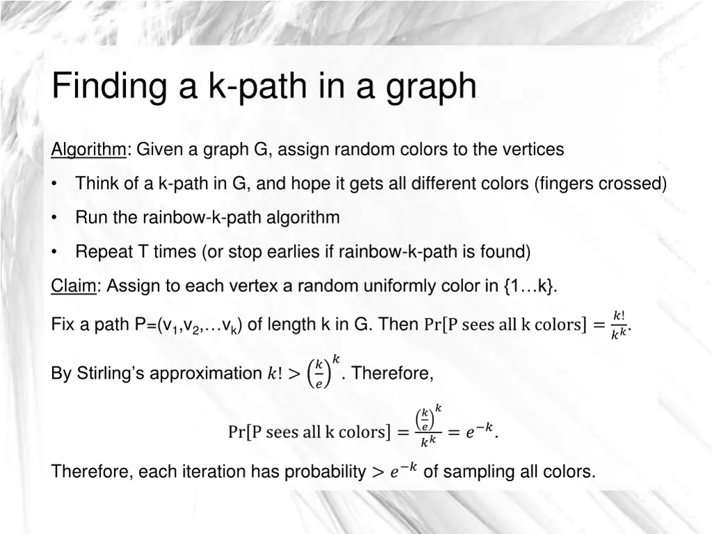 finding a k path in a graph 1