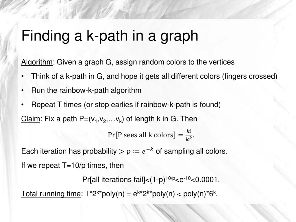 finding a k path in a graph 2