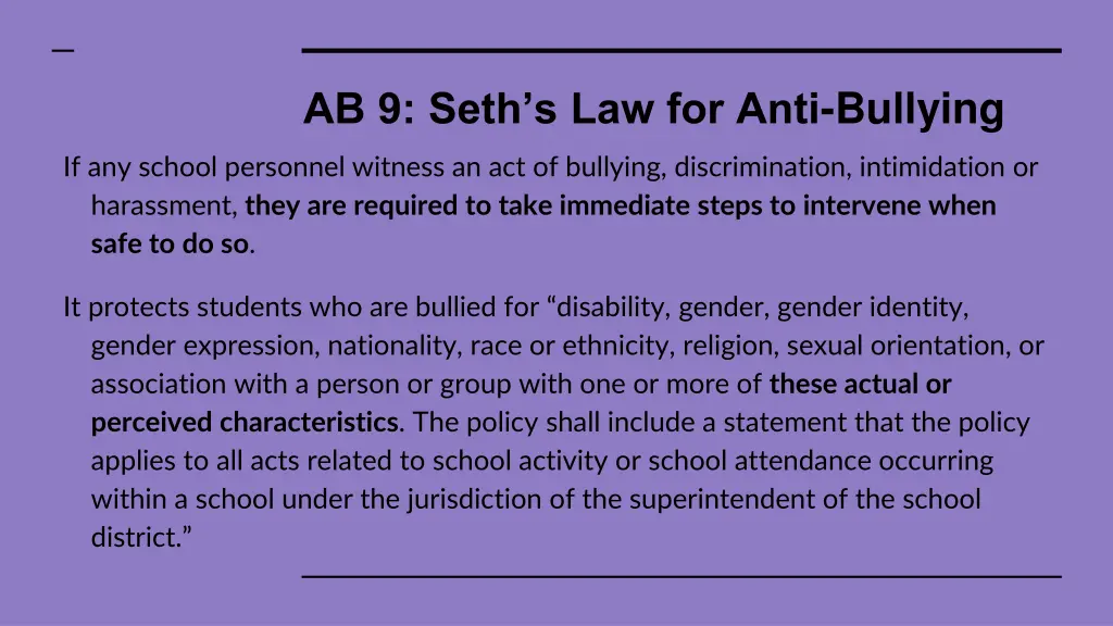 ab 9 seth s law for anti bullying