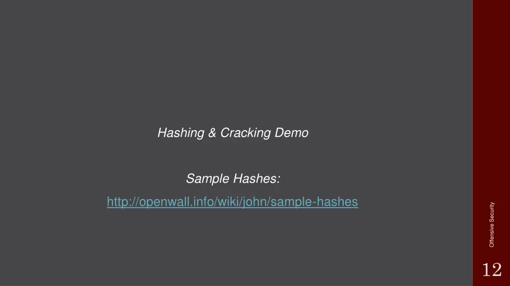 hashing cracking demo