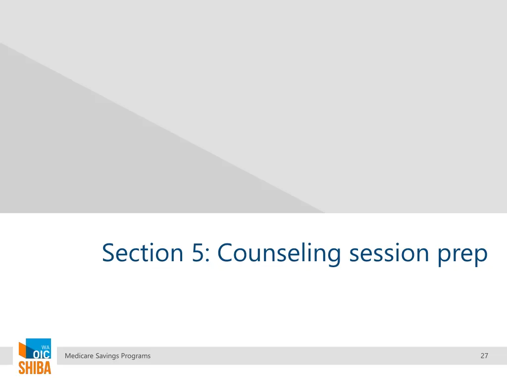 section 5 counseling session prep