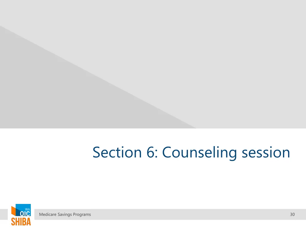 section 6 counseling session