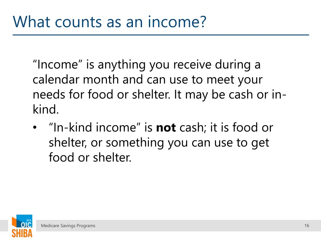 what counts as an income