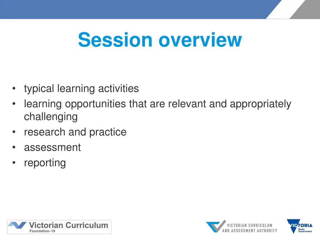 session overview