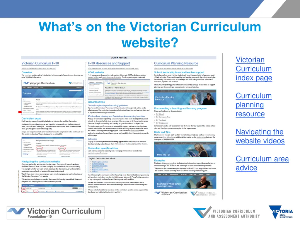 what s on the victorian curriculum website