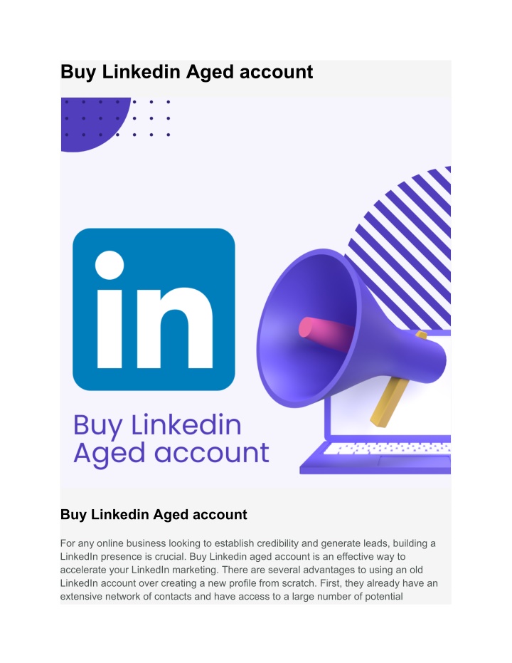 buy linkedin aged account