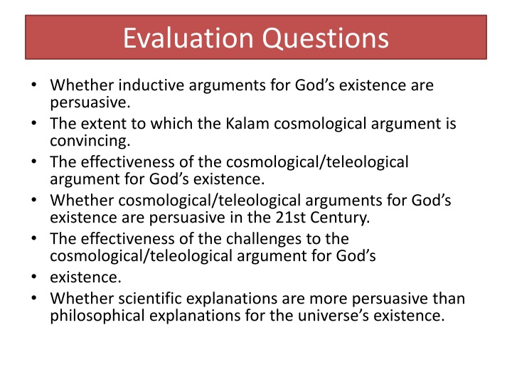 evaluation questions