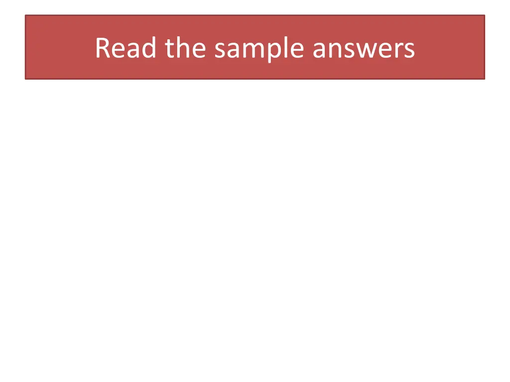 read the sample answers