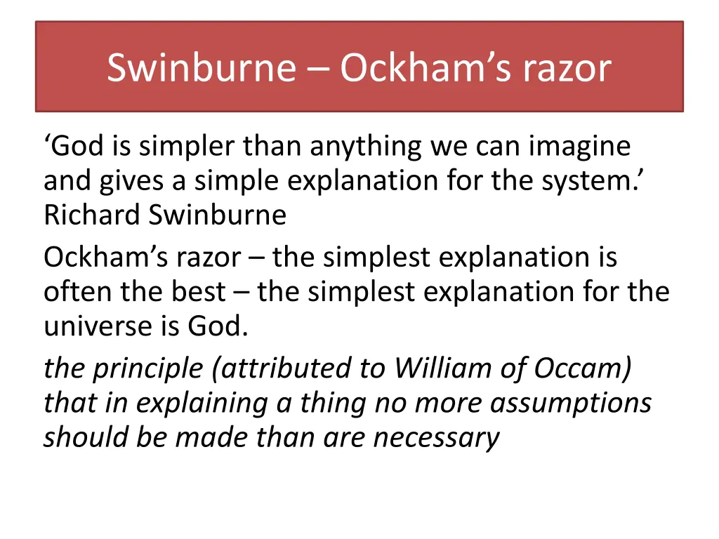 swinburne ockham s razor