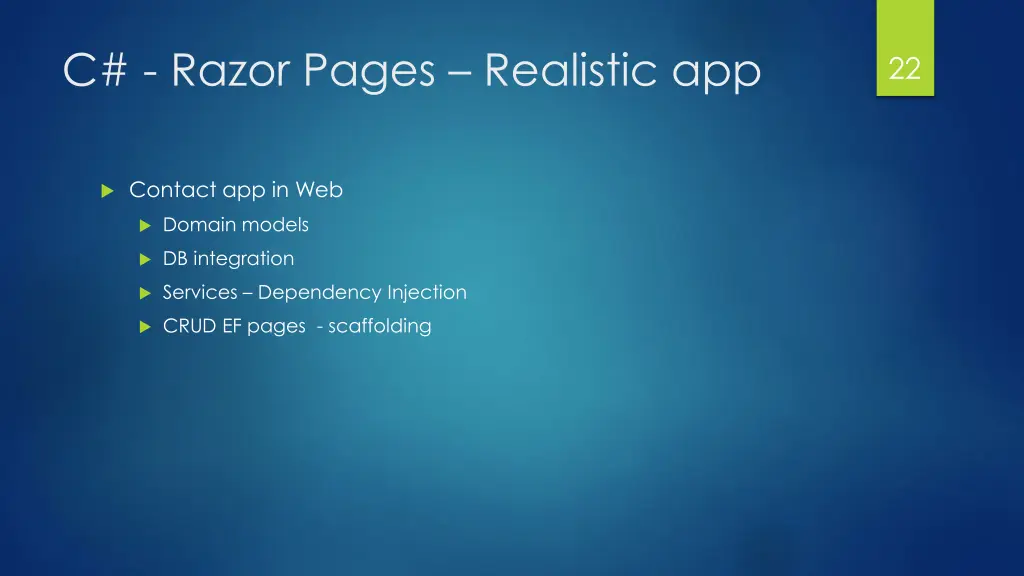 c razor pages realistic app