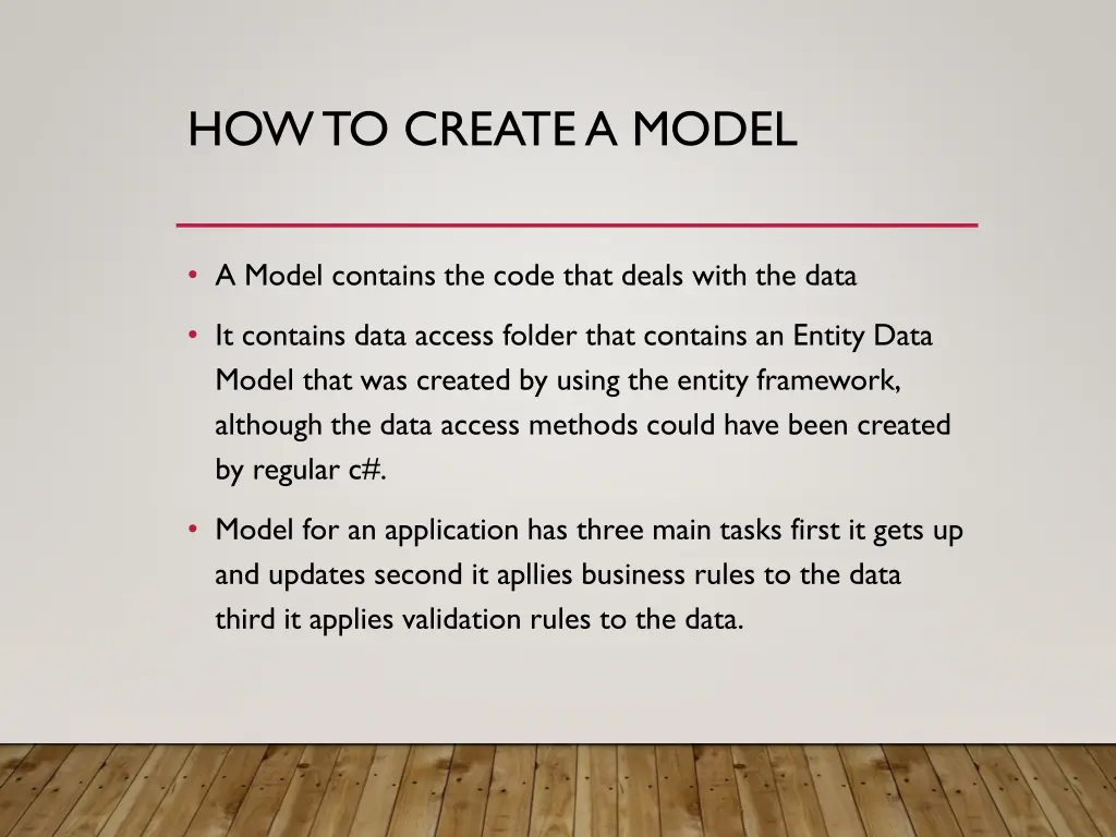 how to create a model