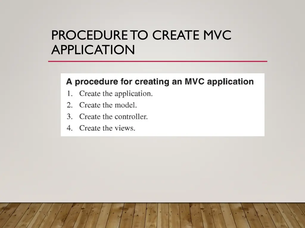 procedure to create mvc application