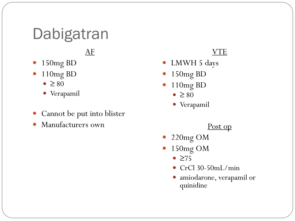 dabigatran