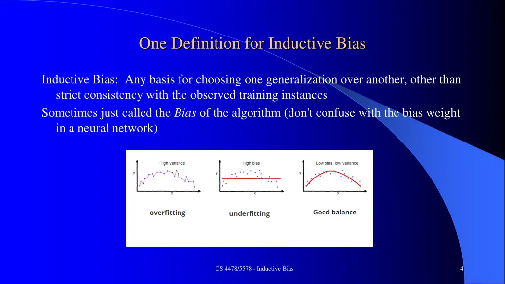 one definition for inductive bias