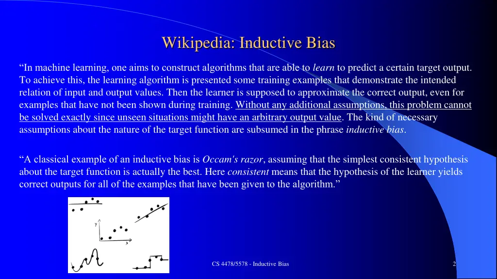 wikipedia inductive bias