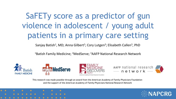 safety score as a predictor of gun violence