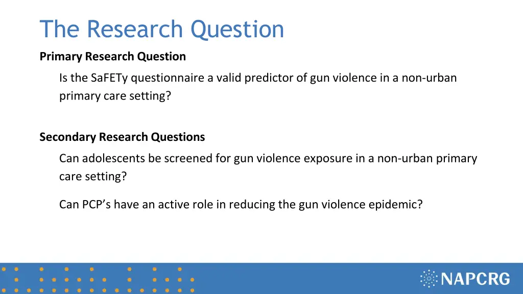 the research question