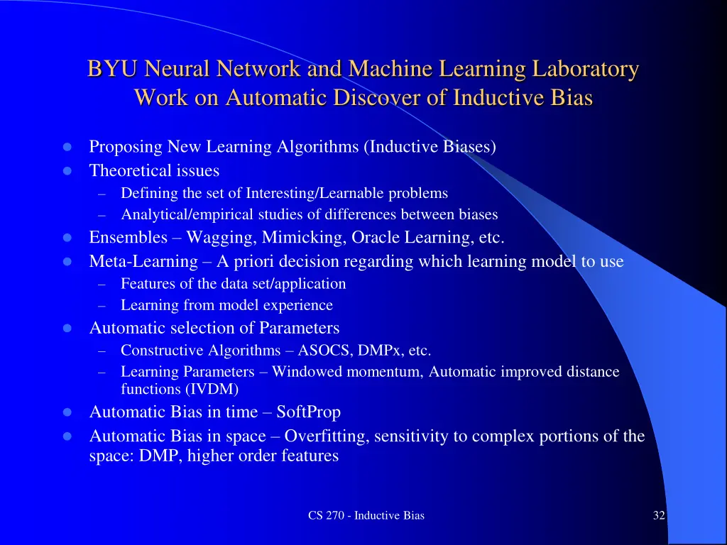 byu neural network and machine learning