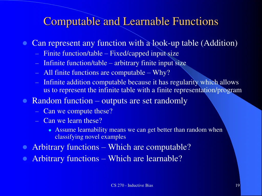 computable and learnable functions