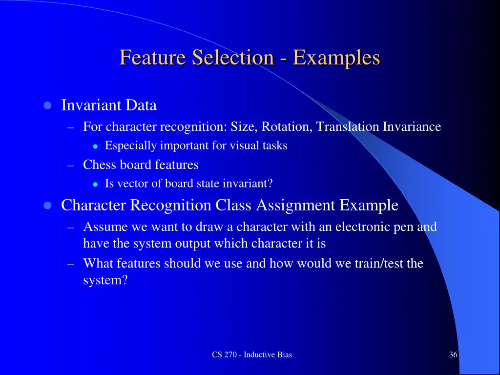 feature selection examples