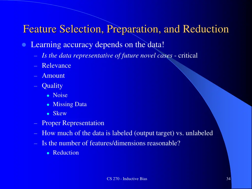 feature selection preparation and reduction