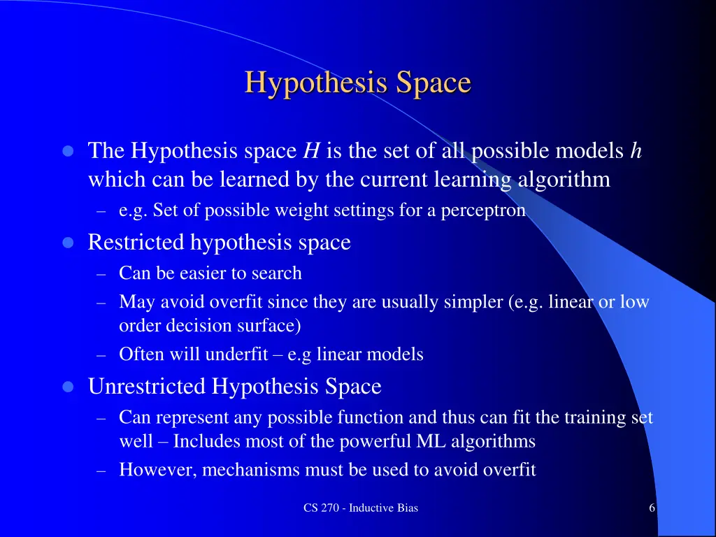 hypothesis space