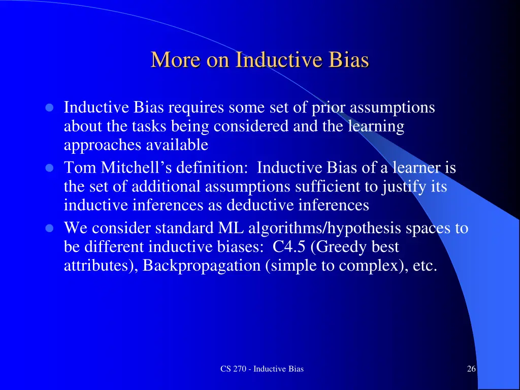 more on inductive bias