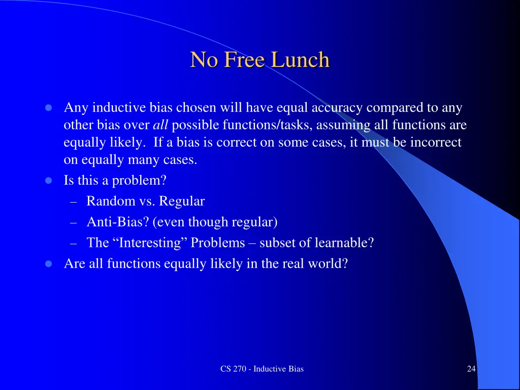 no free lunch