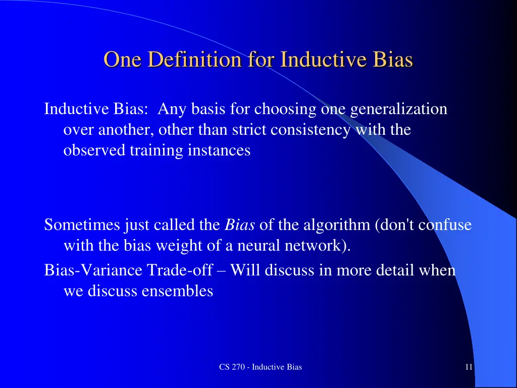 one definition for inductive bias