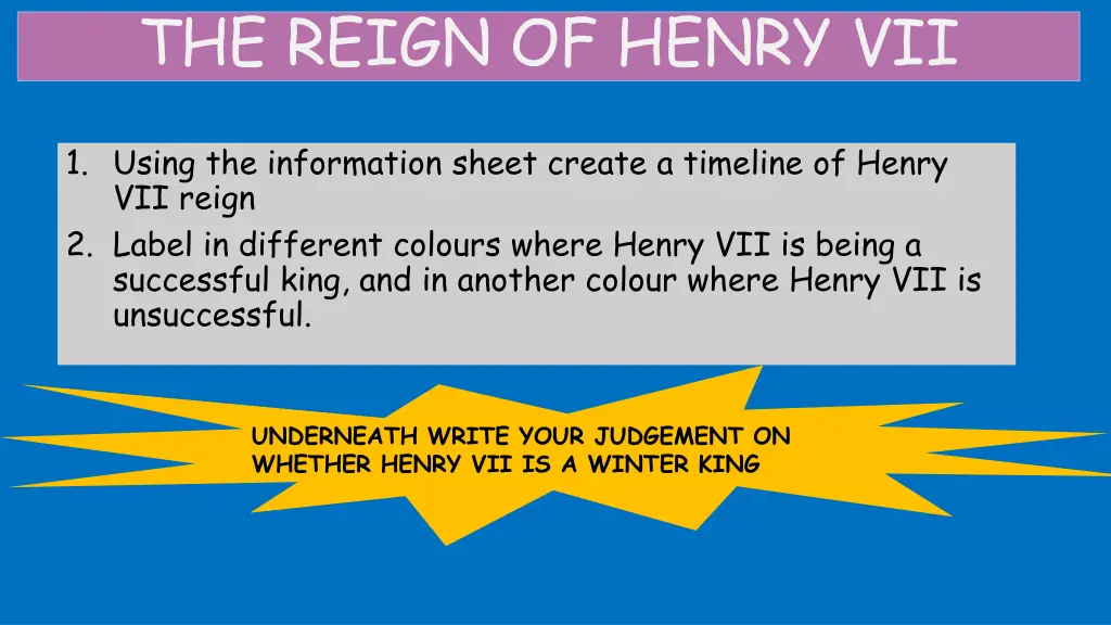 the reign of henry vii