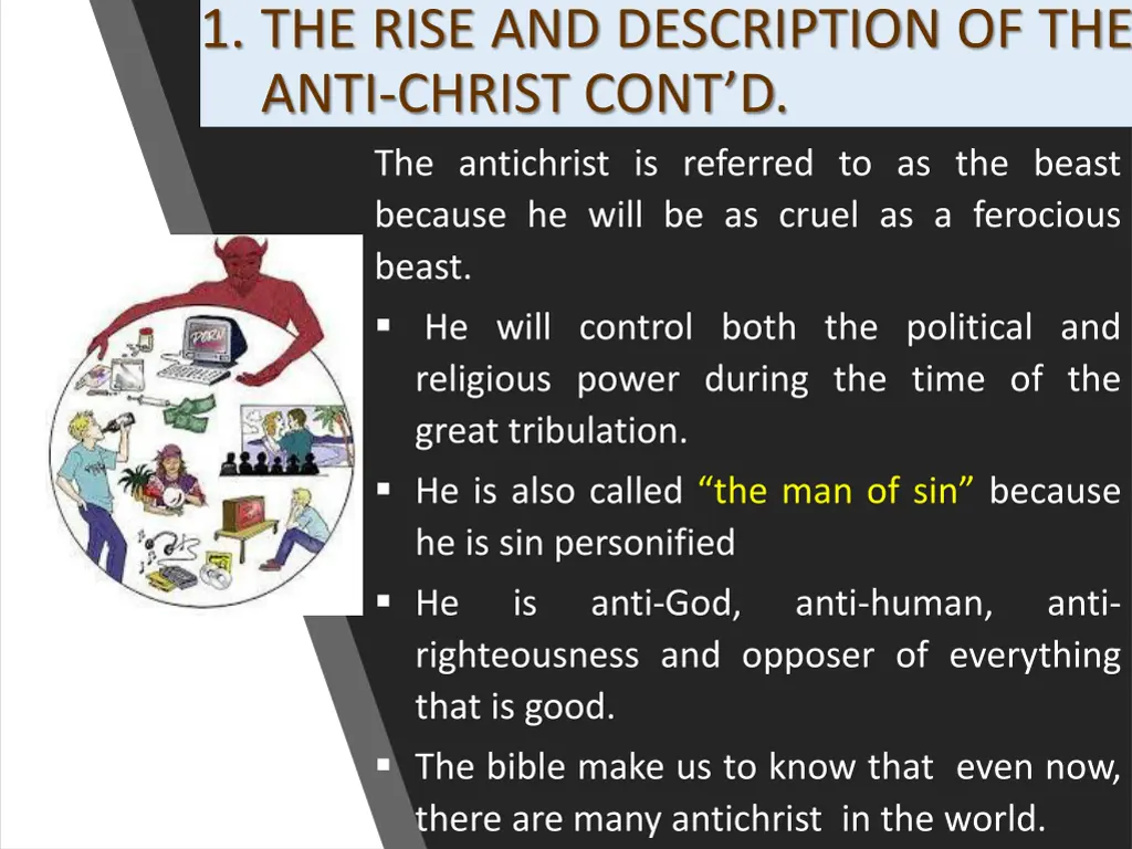 1 the rise and description of the anti christ